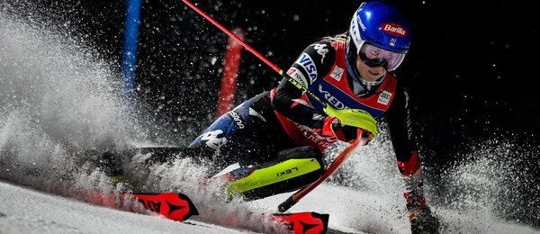 Mikaela Shiffrin (USA) počas slalomu v Courchevel