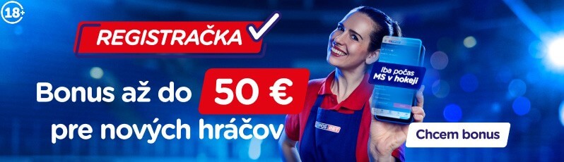 Registrujte sa TU a využite 50-eurový bonus pri tipovaní