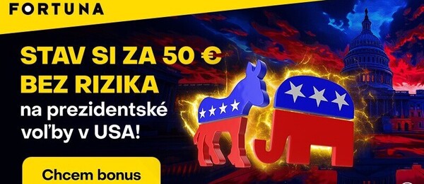 Stavte si na americké voľby s Fortuna bonusom 50 € bez rizika