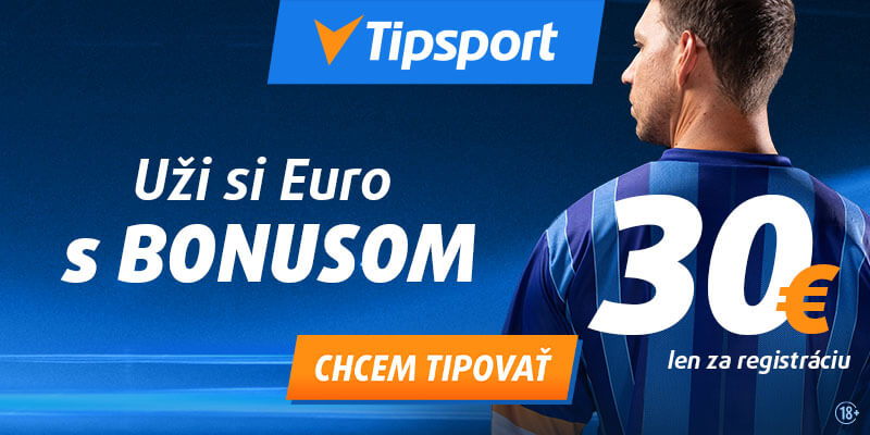 Stavte si na EURO 2024 v Tipsporte s bonusom za registráciu 30 € zdarma