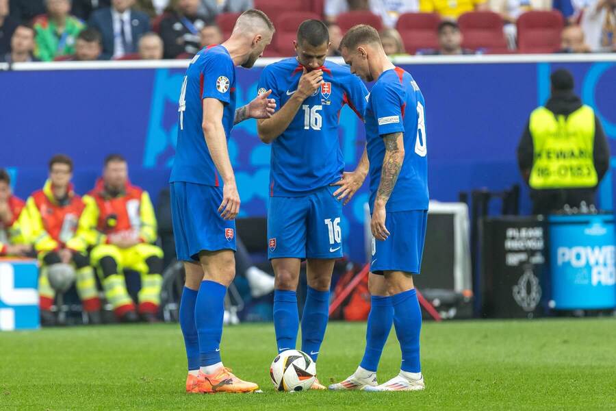 Momentka zo zápasu Slovenska proti Ukrajine na EURO 2024