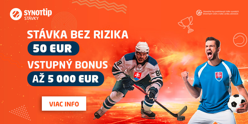 Kliknite SEM a tipnite si v Synottipe za 50 € bez rizika.