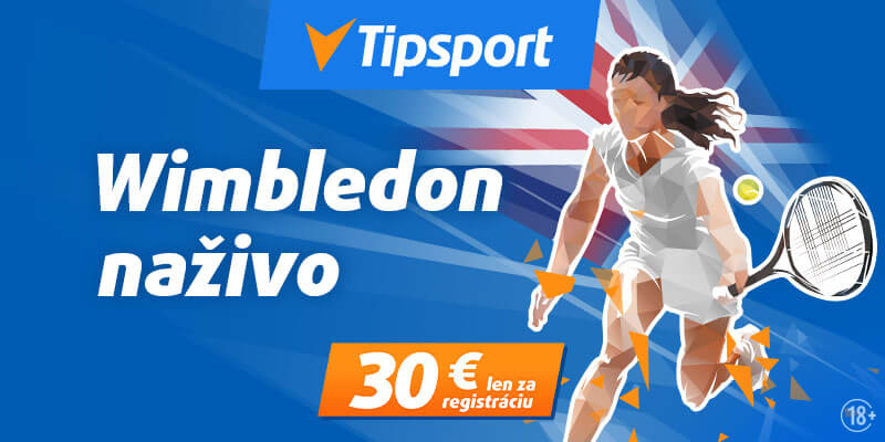 Sledujte Wimbledon na Tipsport TV naživo s bonusom 30 eur!