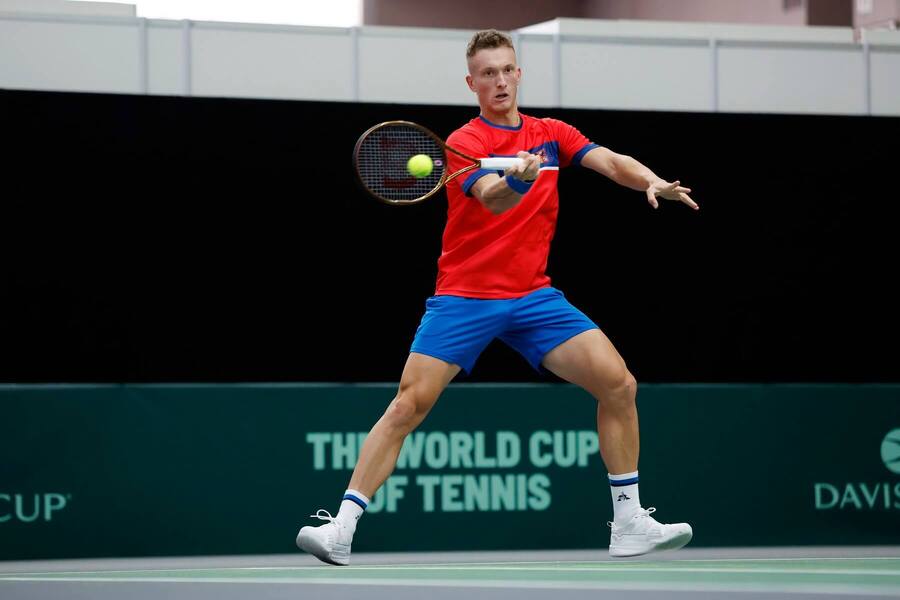 Jiří Lehečka, tenista, Česko, Davis Cup Finals 2024, tréning, skupinová fáza