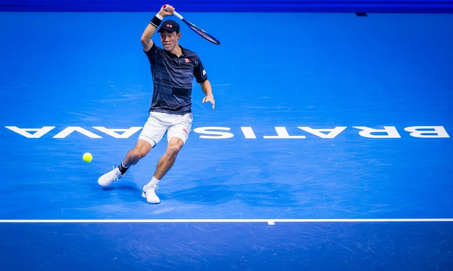 Kei Nishikori na turnaji Slovak Open 2024 v Bratislave