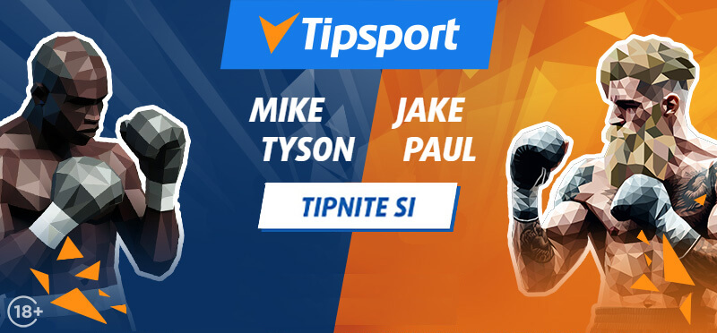 Tipnite si výsledok zápasu Tyson vs. Paul v Tipsporte s bonusom.