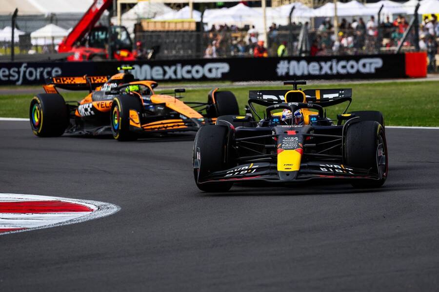 Verstappen a Norris na VC Mexika 2024.