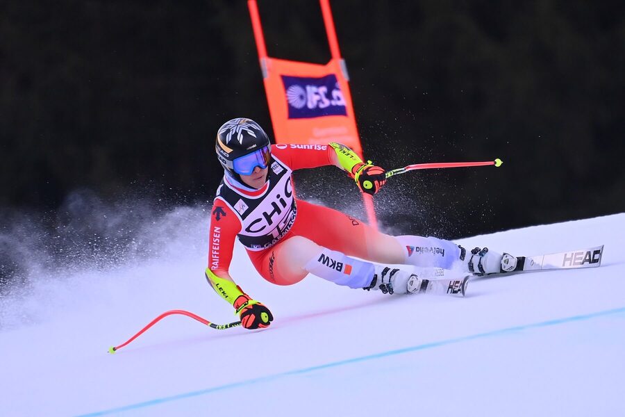 Lara Gut-Behrami (SUI) počas piatkového tréningu.