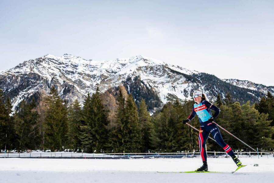 Nórka Ida Lien počas tréningu v Lenzerheide na MS 2025